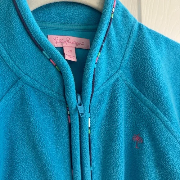 Lilly Pulitzer Blue Full-Zip Fleece Jacket - Picture 2 of 6